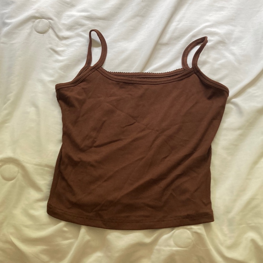 Brown Cropped Tank top. Size: M (US6), Brand: Shein, Color: Brown